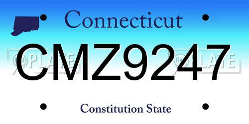 CMZ9247 Connecticut License Plate
