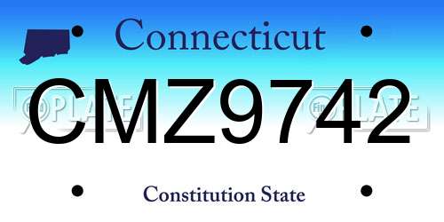 CMZ9742 Connecticut License Plate