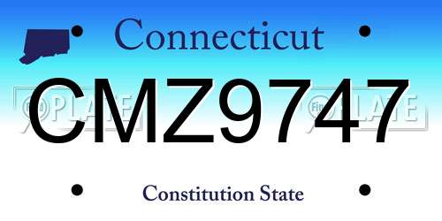 CMZ9747 Connecticut License Plate