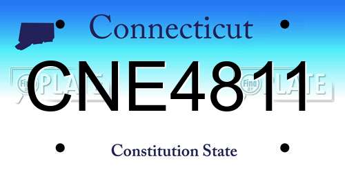 CNE4811 Connecticut License Plate