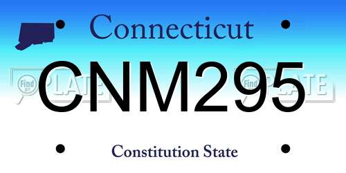 CNM295 Connecticut License Plate