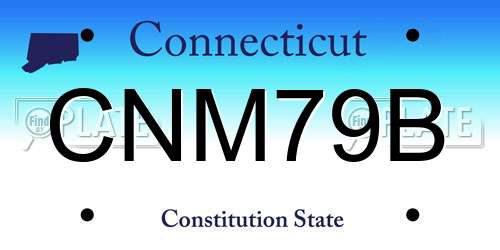 CNM79B Connecticut License Plate