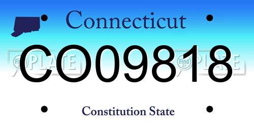 CO09818 Connecticut License Plate