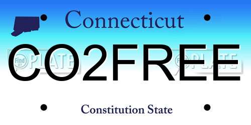 CO2FREE Connecticut License Plate