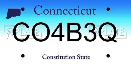 CO4B3Q Connecticut License Plate