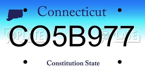 CO5B977 Connecticut License Plate