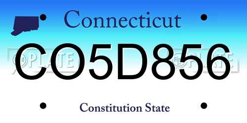 CO5D856 Connecticut License Plate
