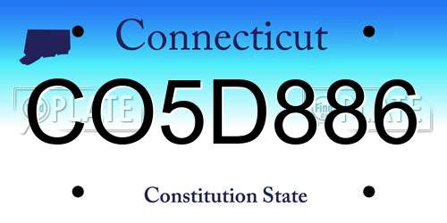CO5D886 Connecticut License Plate