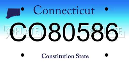 CO80586 Connecticut License Plate