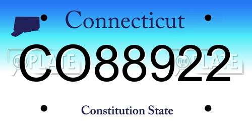 CO88922 Connecticut License Plate
