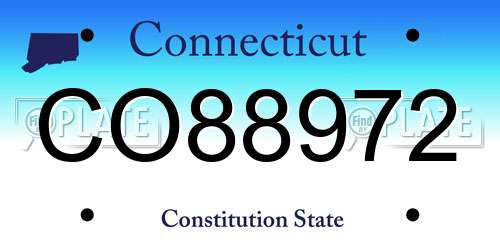 CO88972 Connecticut License Plate
