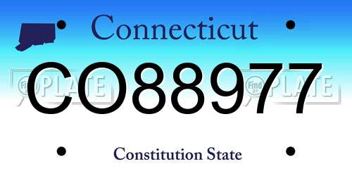 CO88977 Connecticut License Plate