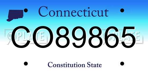 CO89865 Connecticut License Plate