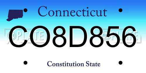 CO8D856 Connecticut License Plate