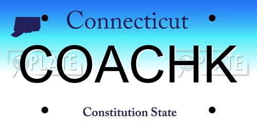 COACHK Connecticut License Plate