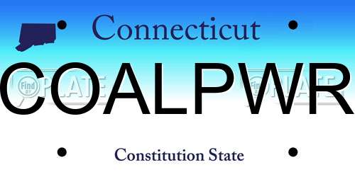 COALPWR Connecticut License Plate