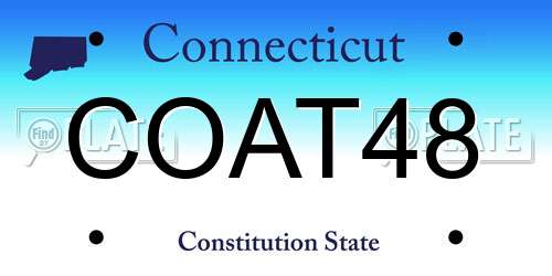 COAT48 Connecticut License Plate
