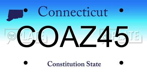 COAZ45 Connecticut License Plate