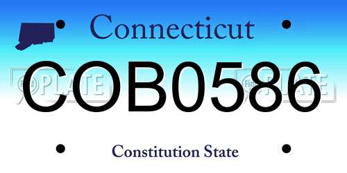 COB0586 Connecticut License Plate