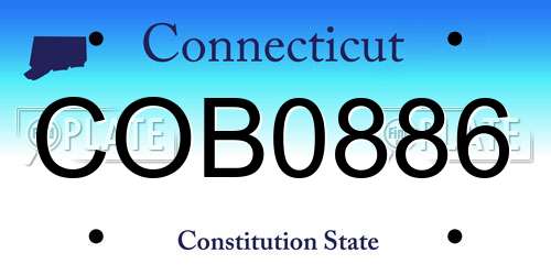 COB0886 Connecticut License Plate