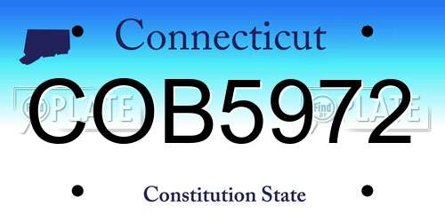 COB5972 Connecticut License Plate