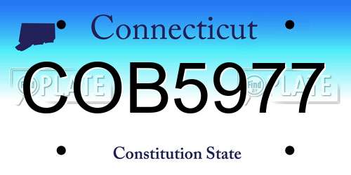 COB5977 Connecticut License Plate