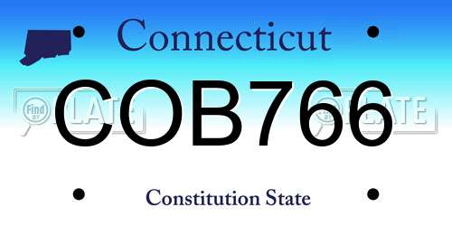 COB766 Connecticut License Plate
