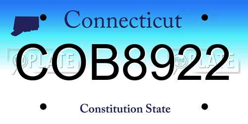 COB8922 Connecticut License Plate
