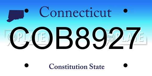 COB8927 Connecticut License Plate