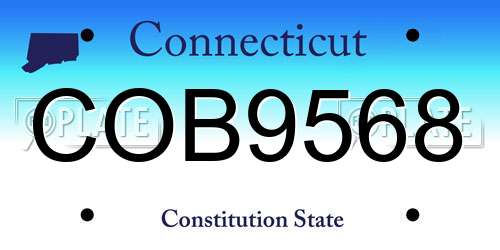 COB9568 Connecticut License Plate