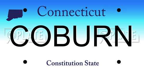 COBURN Connecticut License Plate