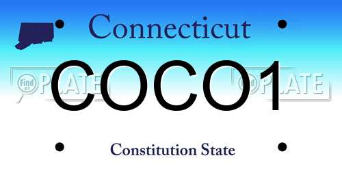 COCO1 Connecticut License Plate