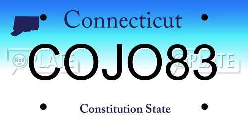 COJO83 Connecticut License Plate