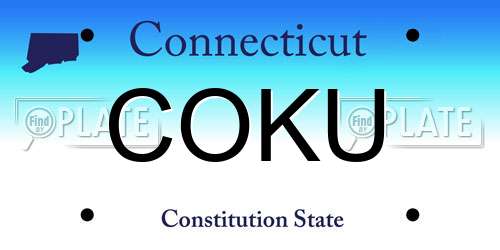 COKU Connecticut License Plate