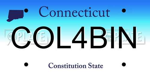 COL4BIN Connecticut License Plate