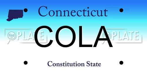 COLA Connecticut License Plate
