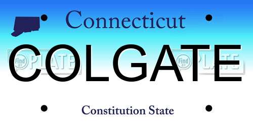 COLGATE Connecticut License Plate