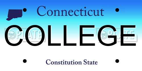 COLLEGE Connecticut License Plate