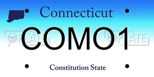 COMO1 Connecticut License Plate