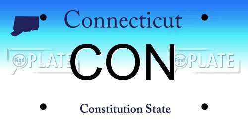 CON Connecticut License Plate