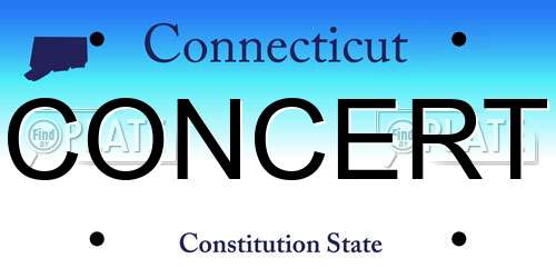 CONCERT Connecticut License Plate