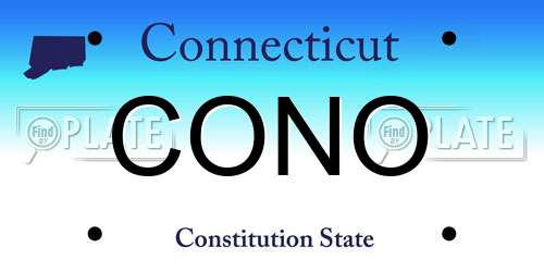CONO Connecticut License Plate