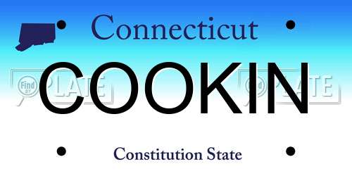 COOKIN Connecticut License Plate