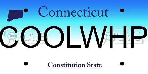 COOLWHP Connecticut License Plate
