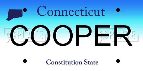 COOPER Connecticut License Plate