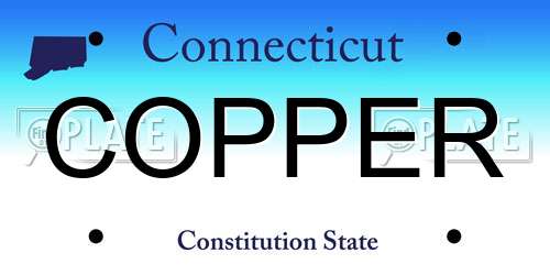 COPPER Connecticut License Plate