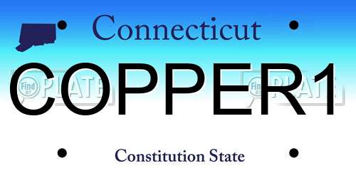 COPPER1 Connecticut License Plate
