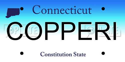 COPPERI Connecticut License Plate
