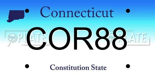 COR88 Connecticut License Plate