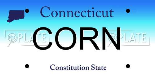 CORN Connecticut License Plate